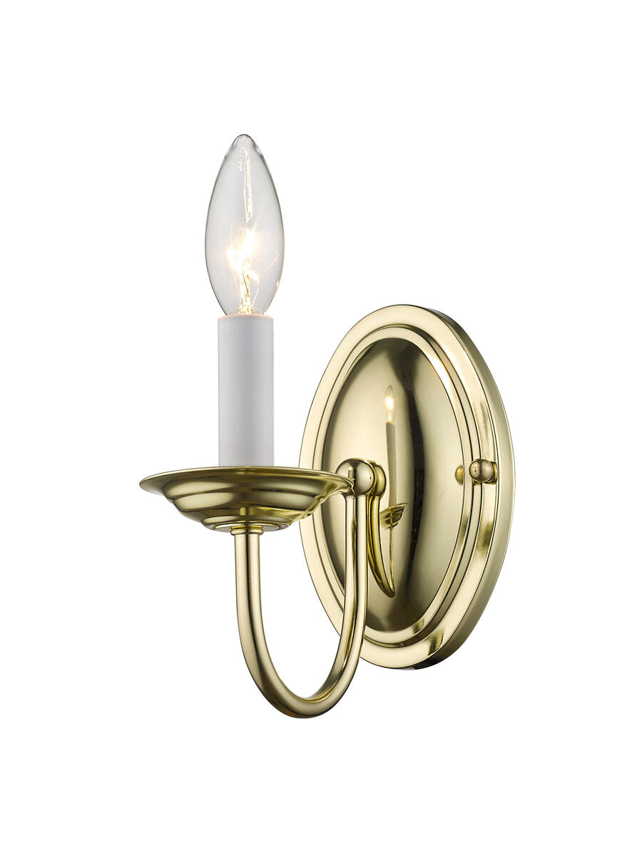Home Basics 1 Light 4 inch Polished Brass Wall Sconce Wall Light