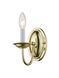 Home Basics 1 Light 4 inch Polished Brass Wall Sconce Wall Light