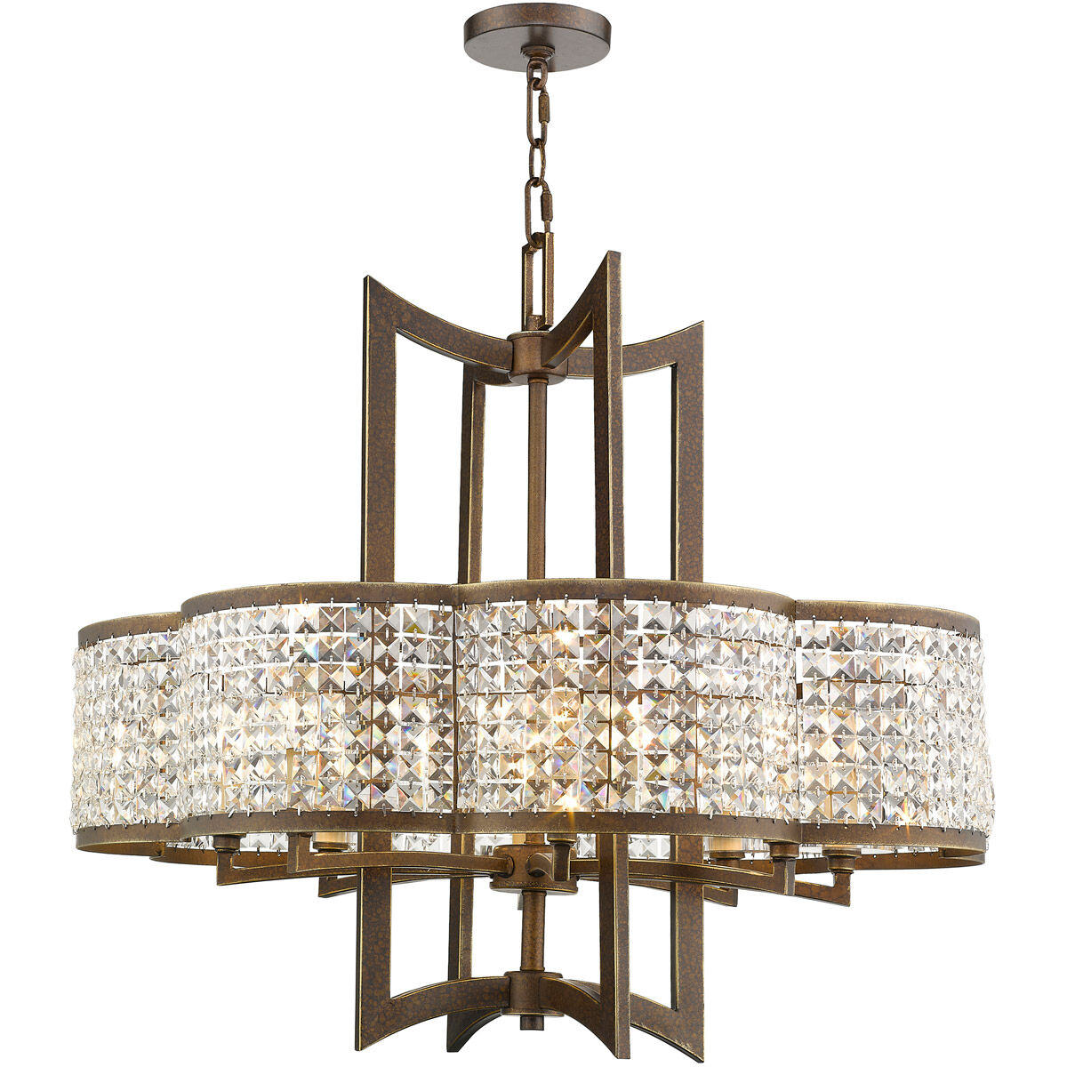 Grammercy 8 Light 30 inch Hand Painted Palacial Bronze Chandelier Ceiling Light