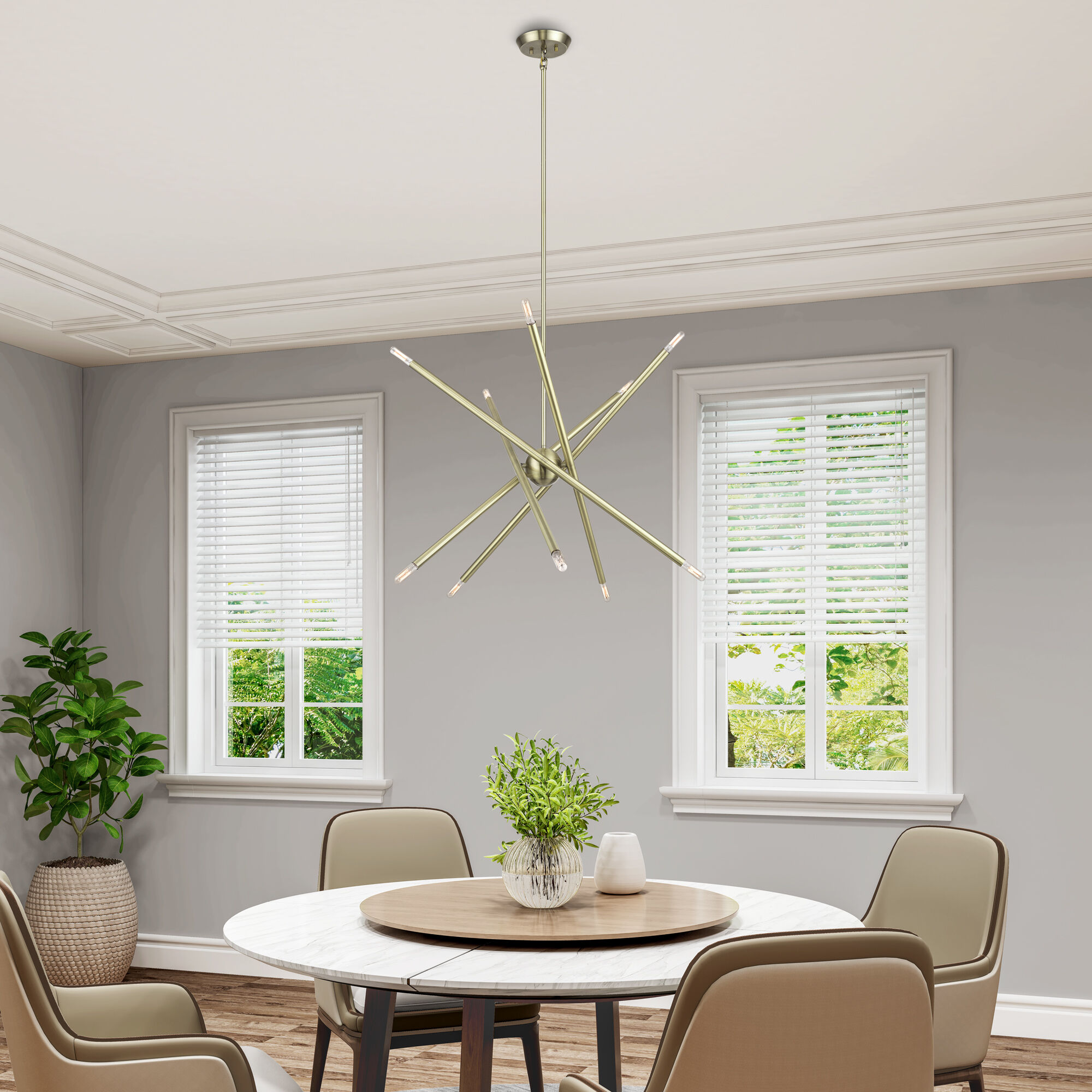 Soho 10 Light 28 inch Antique Brass Chandelier Ceiling Light