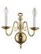 Williamsburgh 2 Light 13 inch Polished Brass Wall Sconce Wall Light