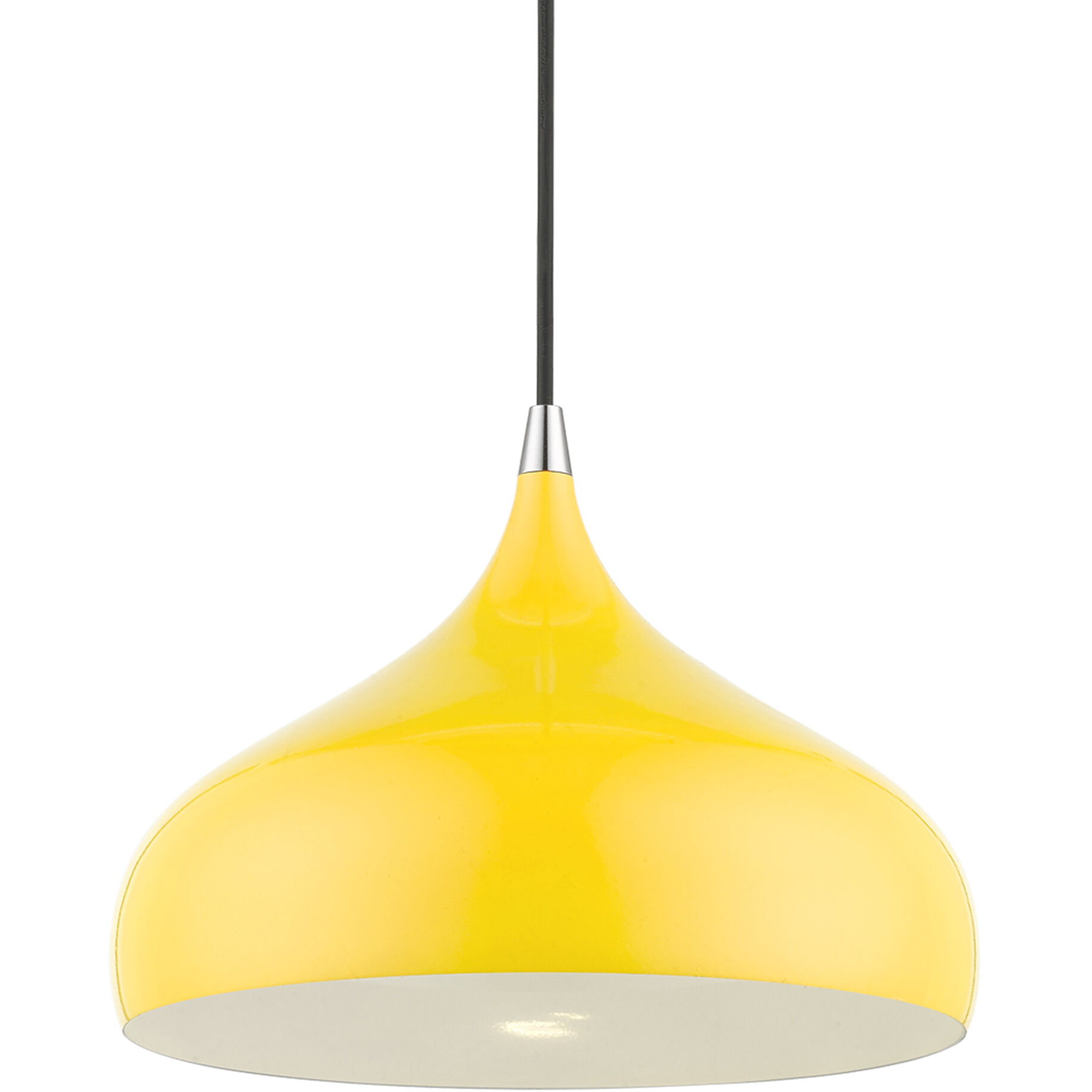 Amador 1 Light 12 inch Shiny Yellow with Polished Chrome Accents Pendant Ceiling Light