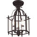 Livingston 3 Light 10 inch Bronze Convertible Mini Pendant/Ceiling Mount Ceiling Light