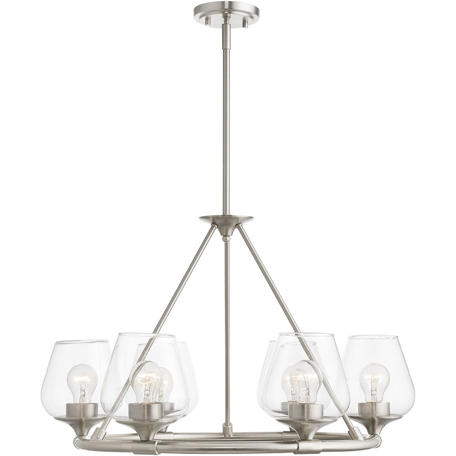 Willow 6 Light 26 inch Brushed Nickel Chandelier Ceiling Light
