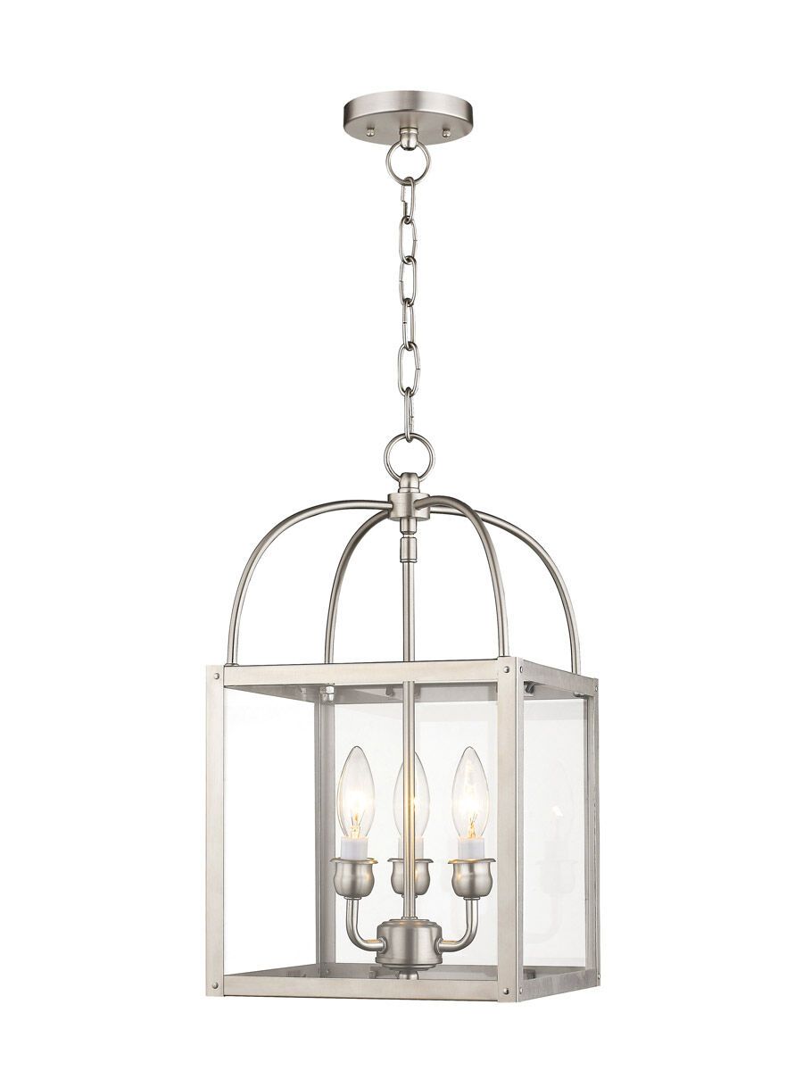 Milford 3 Light 10 inch Brushed Nickel Convertible Mini Pendant/Ceiling Mount Ceiling Light