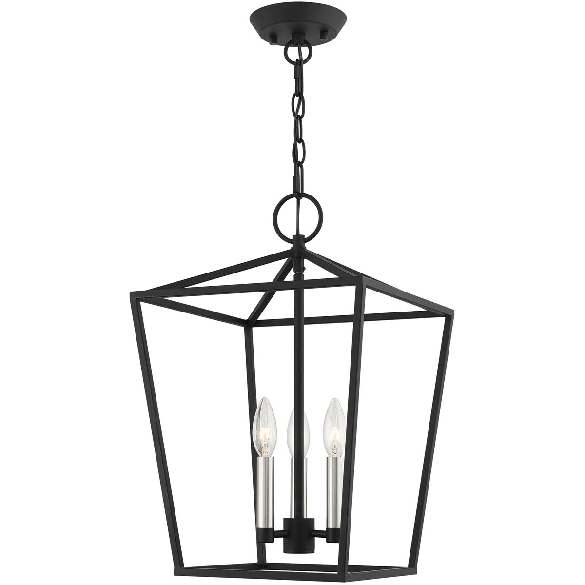 Devone 3 Light 13 inch Black Convertible Semi Flush/Lantern Ceiling Light