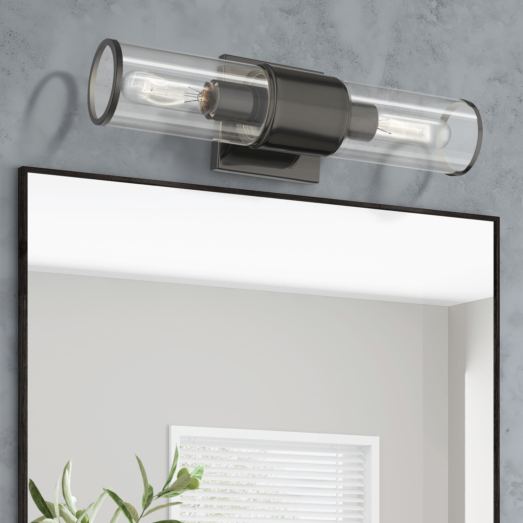 Quincy 2 Light 16 inch Black Chrome Vanity Sconce Wall Light