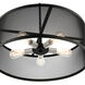 Industro 5 Light 25 inch Black with Brushed Nickel Accents Chandelier Ceiling Light