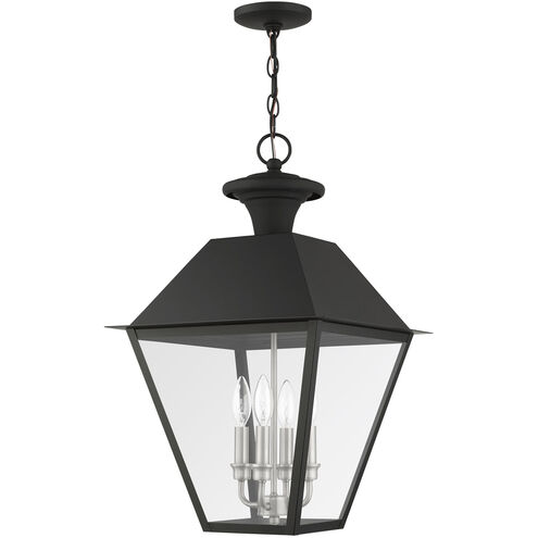 Mansfield 4 Light 15 inch Black Outdoor Pendant Lantern