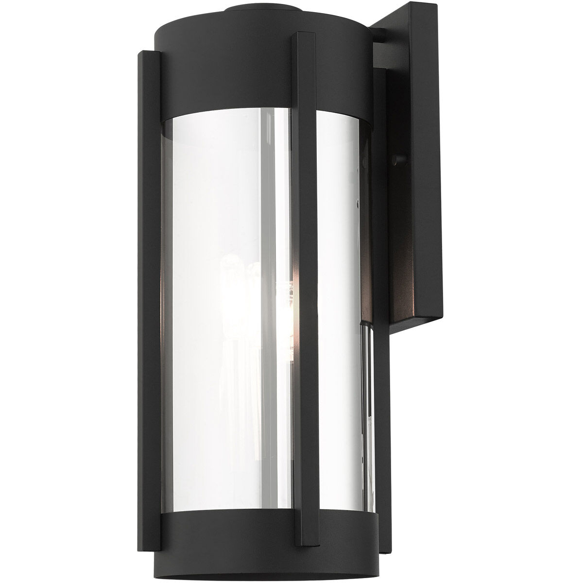 Sheridan 3 Light 19 inch Black with Brushed Nickel Candles Outdoor Wall Lantern
