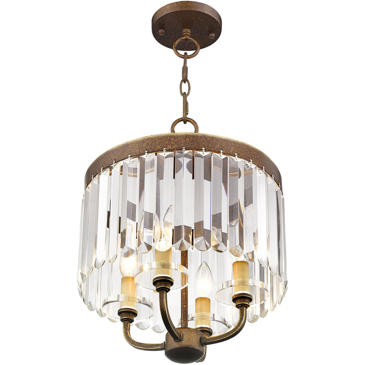 Ashton 4 Light 13 inch Hand Painted Palacial Bronze Convertible Mini Chandelier/Ceiling Mount Ceiling Light