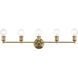 Lansdale 5 Light 33.88 inch Antique Brass ADA Large Vanity Sconce Wall Light, Large