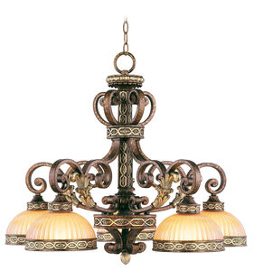 Seville 5 Light 28 inch Palacial Bronze with Gilded Accents Chandelier Ceiling Light