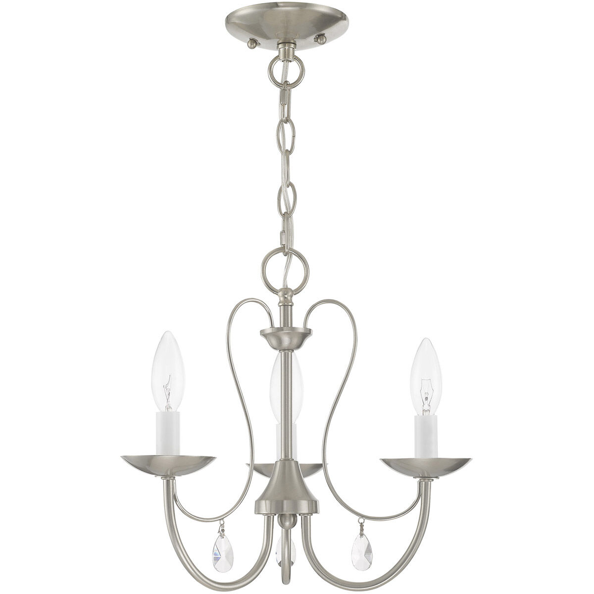 Mirabella 3 Light 15 inch Brushed Nickel Chandelier Ceiling Light