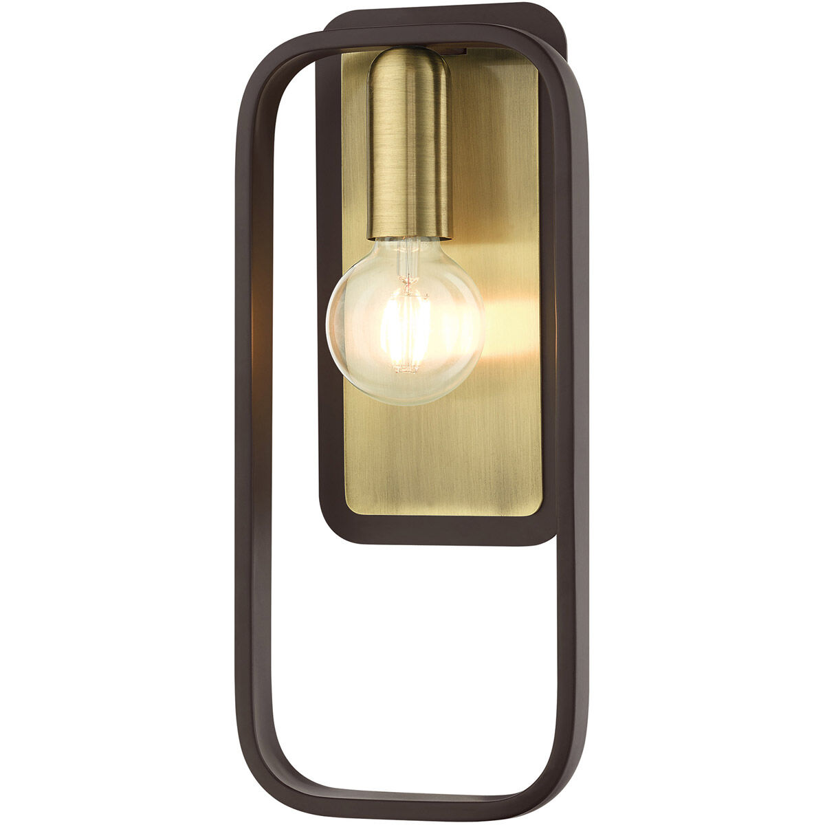 Bergamo 1 Light 7 inch Bronze with Antique Brass Accents ADA ADA Single Sconce Wall Light