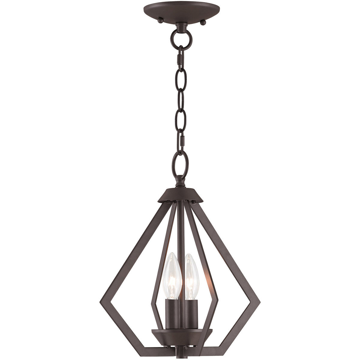 Prism 2 Light 11.25 inch Bronze Convertible Mini Chandelier/Ceiling Mount Ceiling Light