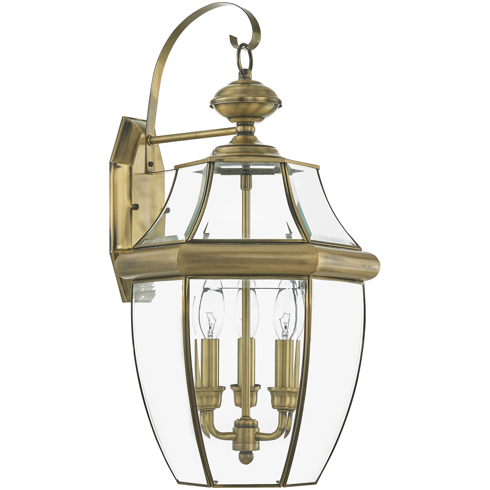 Monterey 3 Light 23 inch Antique Brass Outdoor Wall Lantern 