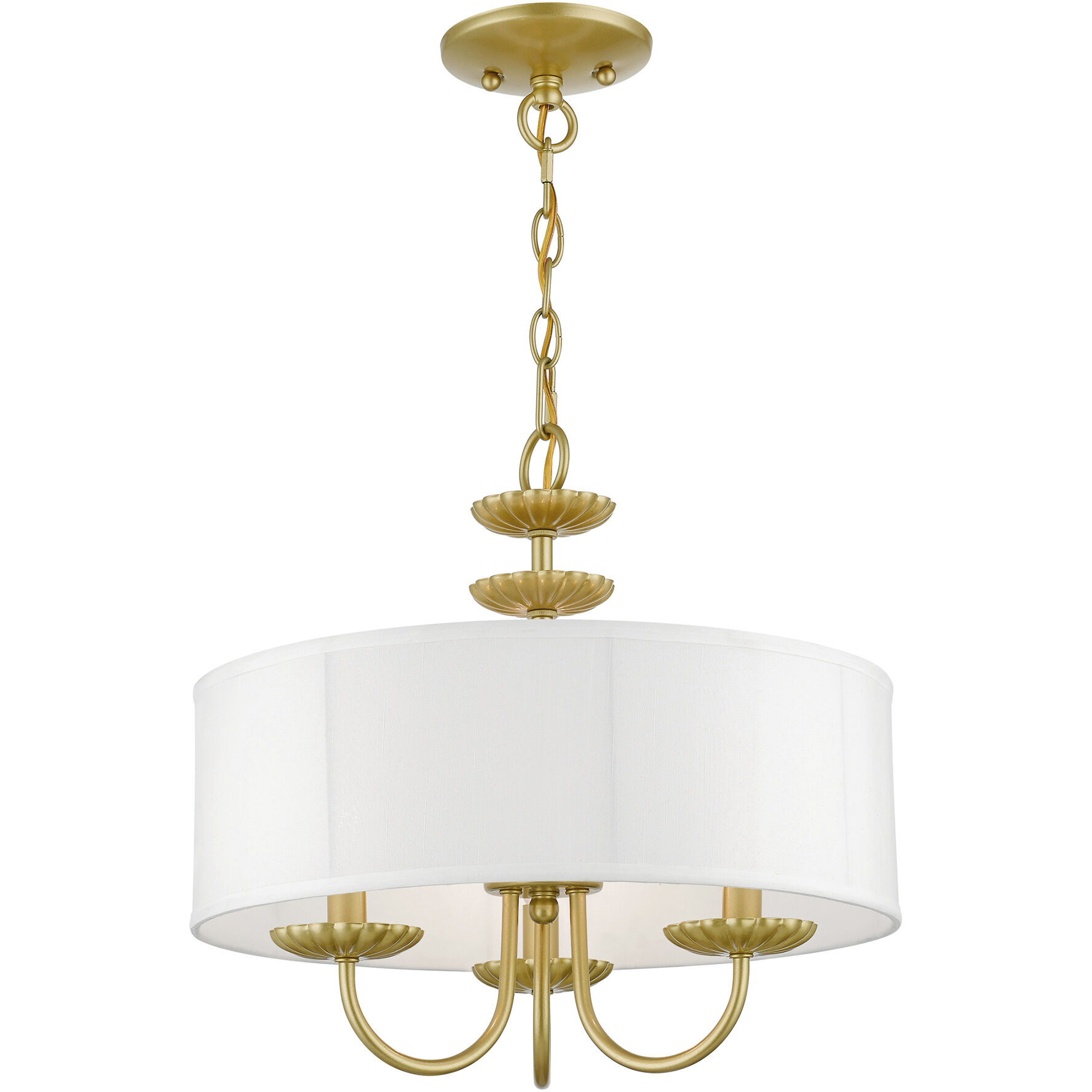 Brookdale 3 Light 16 inch Soft Gold Pendant Chandelier Ceiling Light