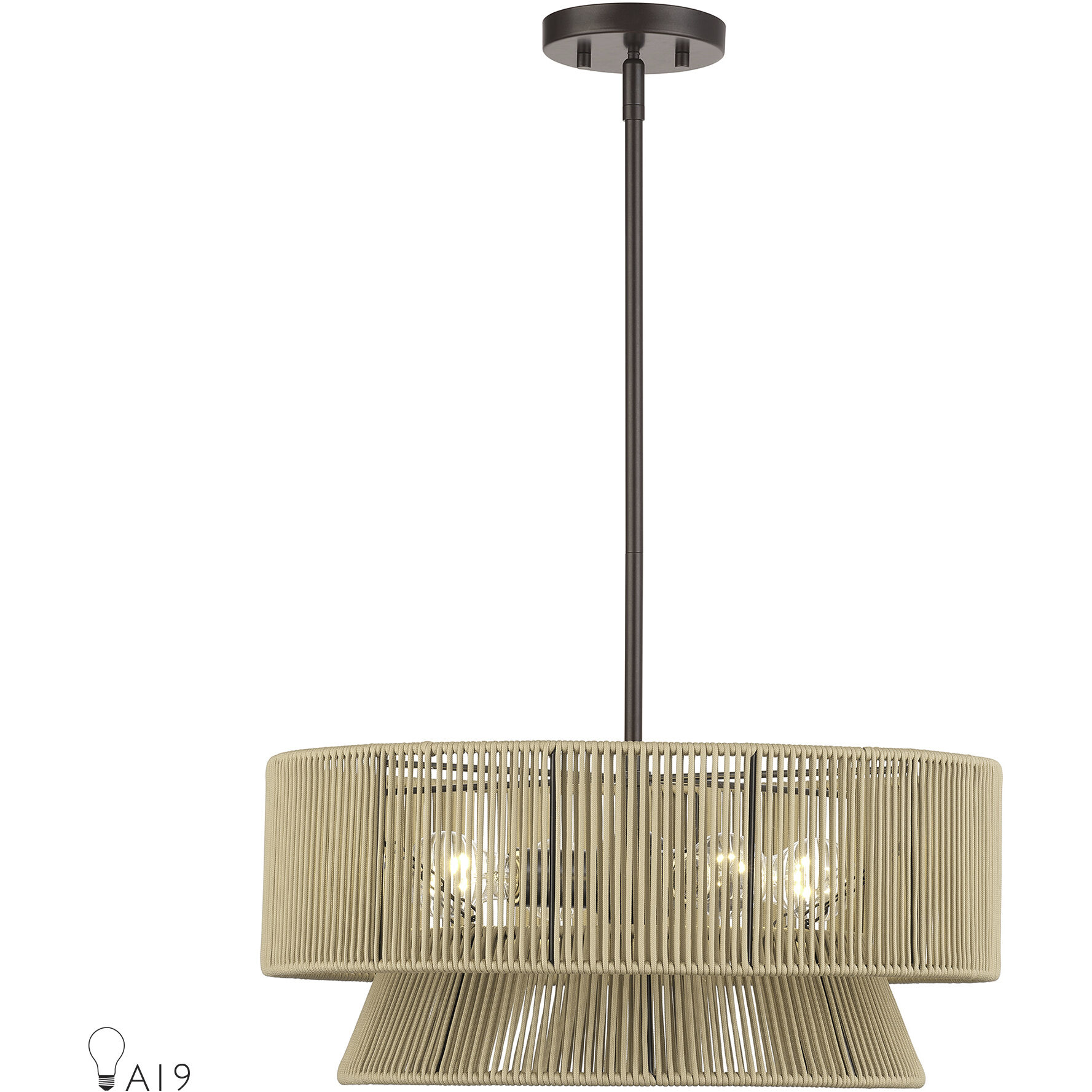 Florell 4 Light 20 inch English Bronze Pendant Chandelier Ceiling Light