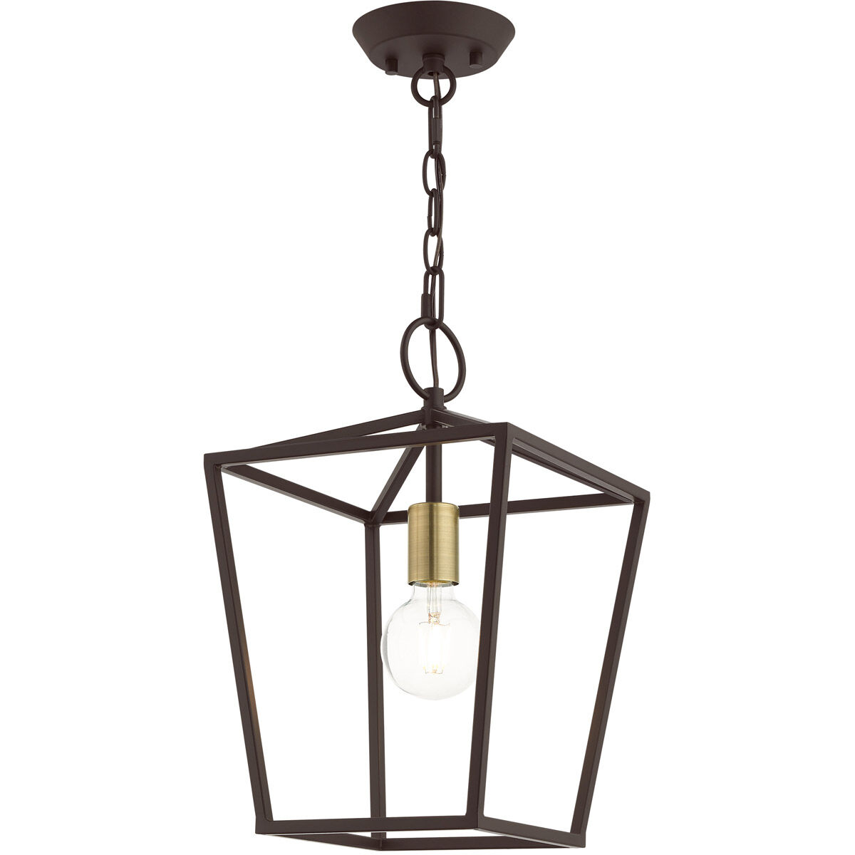 Devone 1 Light 10 inch Bronze Convertible Semi Flush/Lantern Ceiling Light