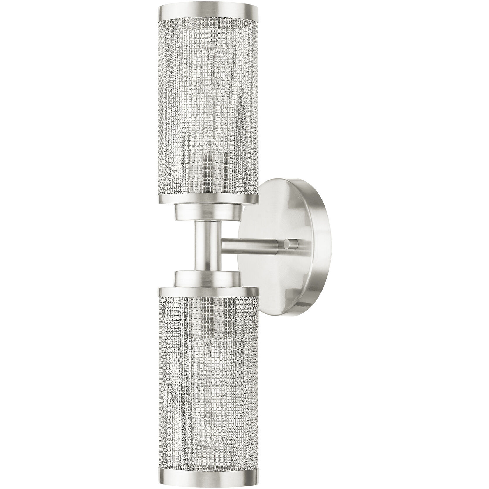 Industro 2 Light 5 inch Brushed Nickel Sconce Wall Light