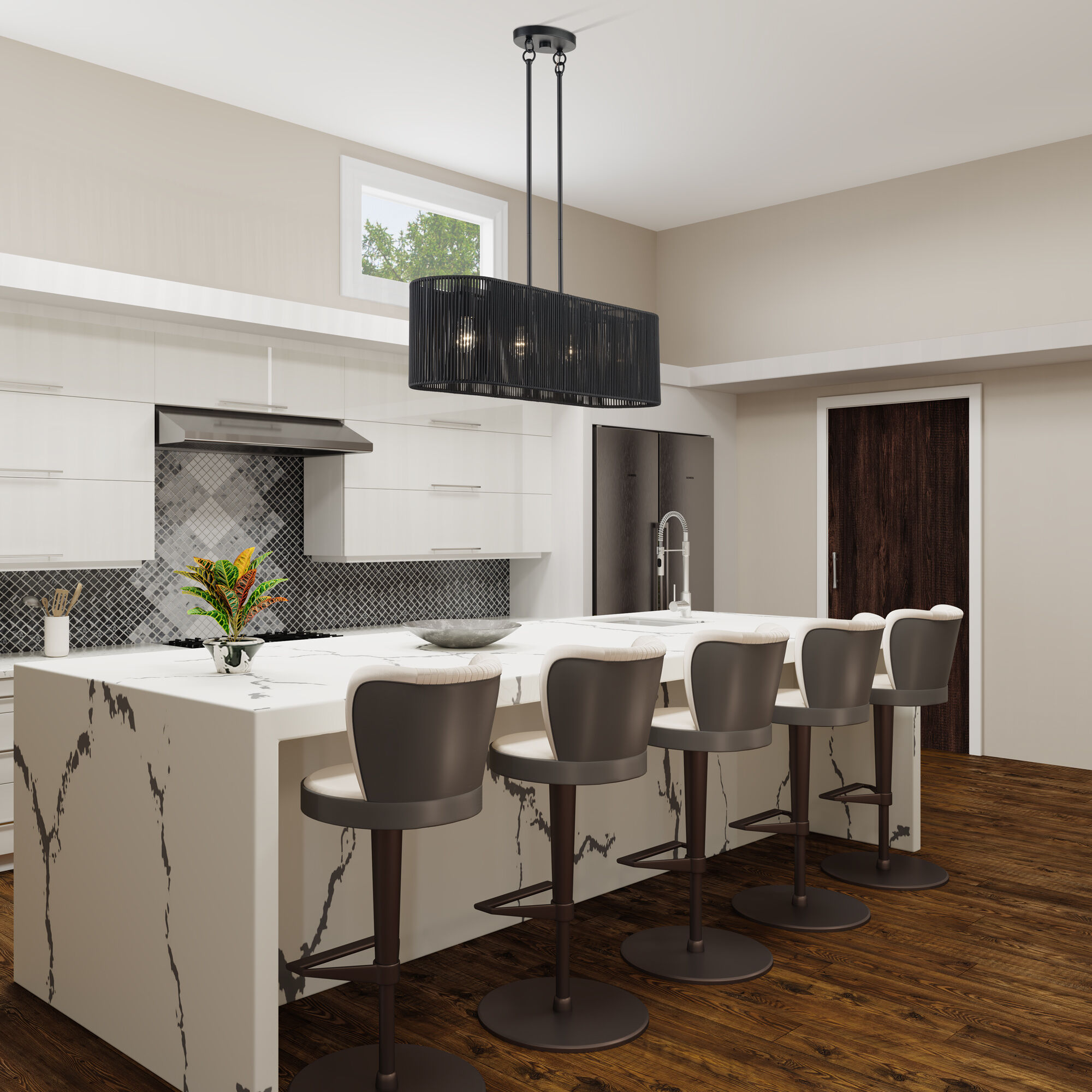 Acordia 4 Light 36 inch Black Linear Chandelier Ceiling Light, Large