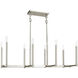 Alpine 8 Light 37 inch Polished Nickel Linear Chandelier Ceiling Light