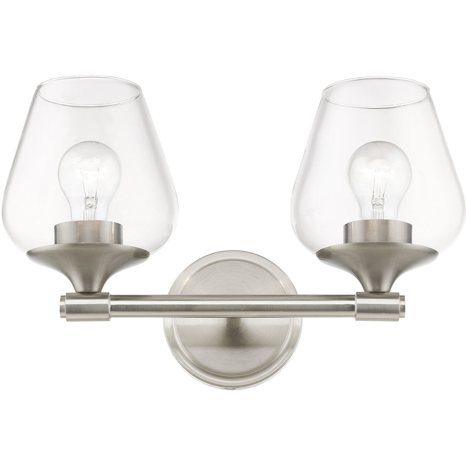 Willow 2 Light 15 inch Brushed Nickel Vanity Sconce Wall Light