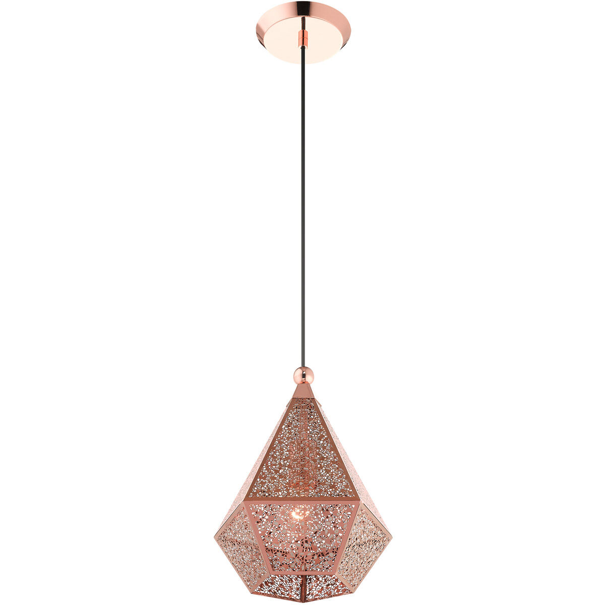 Aberdeen 1 Light 10 inch Rose Gold Pendant Ceiling Light