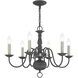 Williamsburgh 6 Light 24 inch Scandinavian Gray Chandelier Ceiling Light