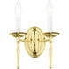 Williamsburgh 2 Light 10 inch Polished Brass Wall Sconce Wall Light
