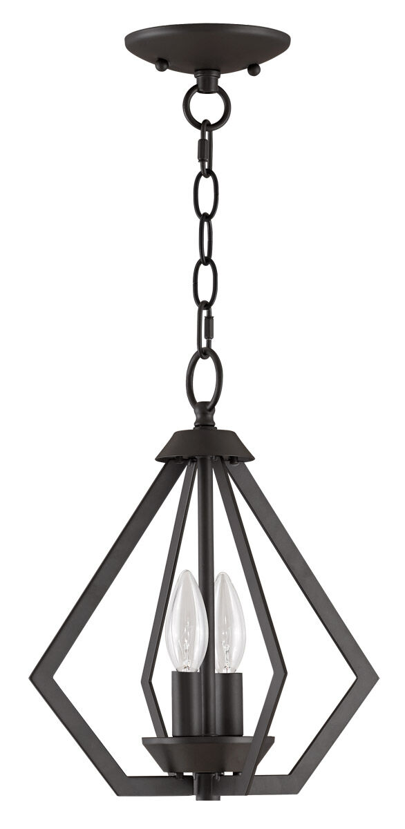 Prism 2 Light 11.25 inch Bronze Convertible Mini Chandelier/Ceiling Mount Ceiling Light