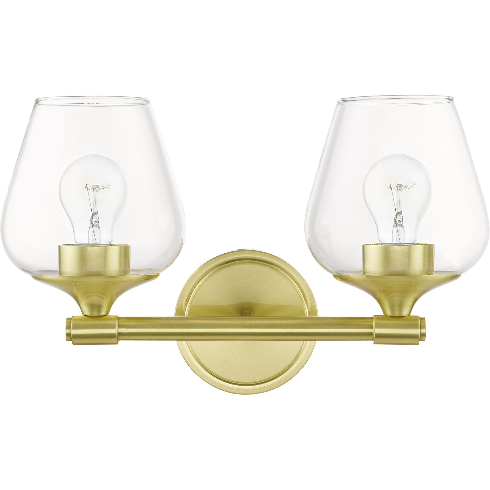 Willow 2 Light 15 inch Satin Brass Vanity Sconce Wall Light