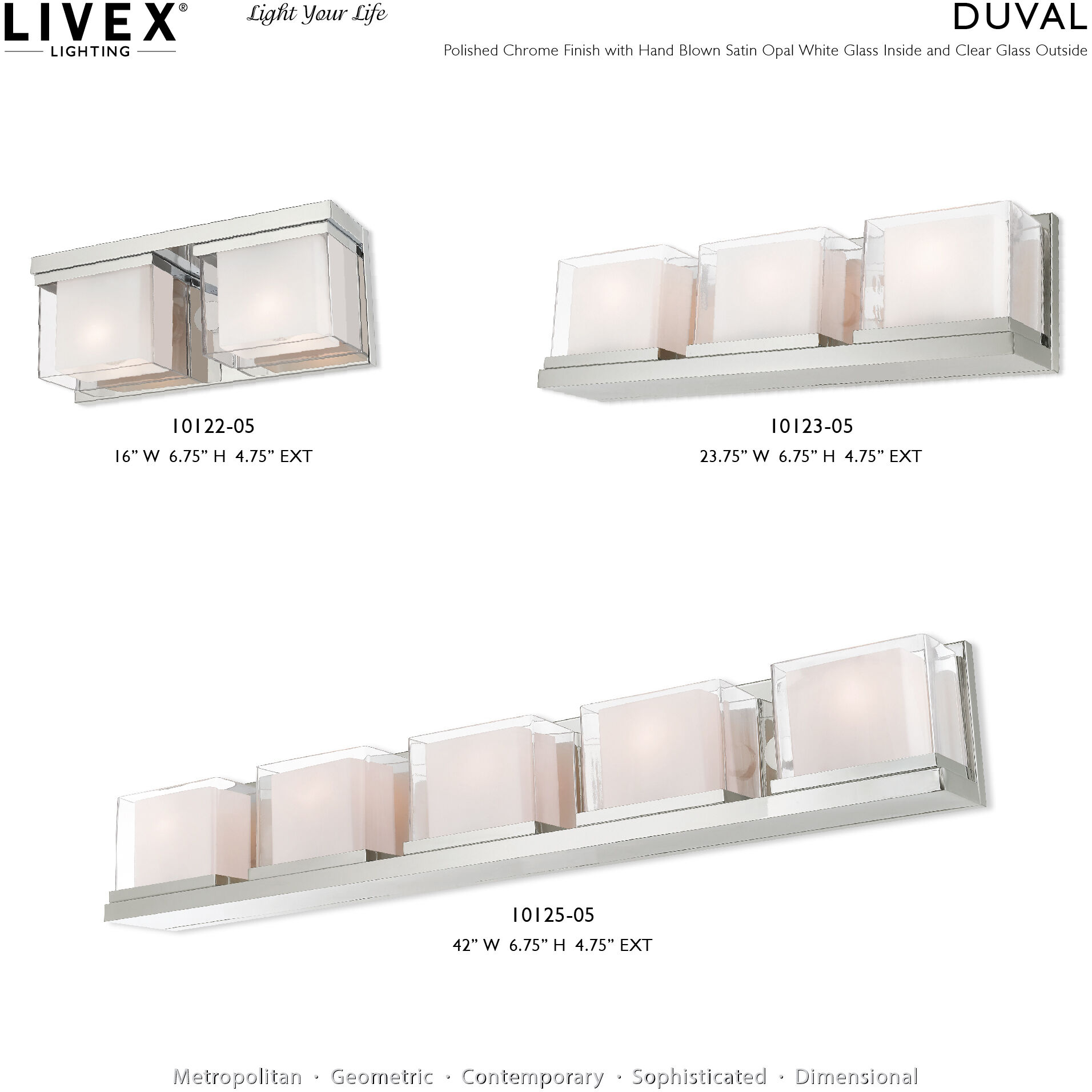Duval 2 Light 16 inch Polished Chrome Bath Vanity Wall Light