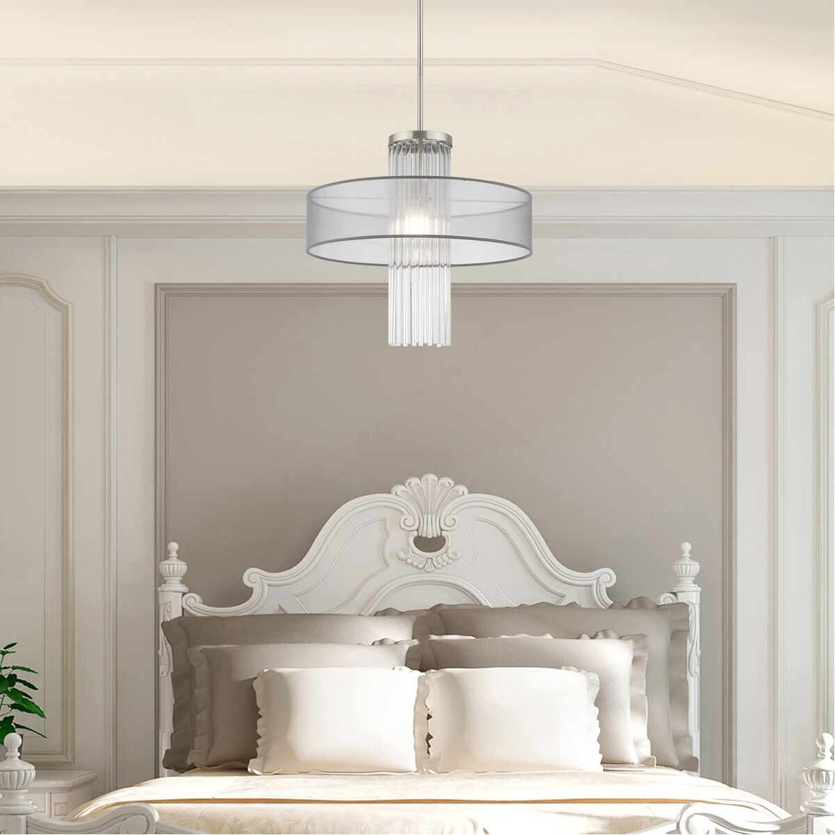 Alexis 1 Light 20 inch Brushed Nickel Pendant Chandelier Ceiling Light