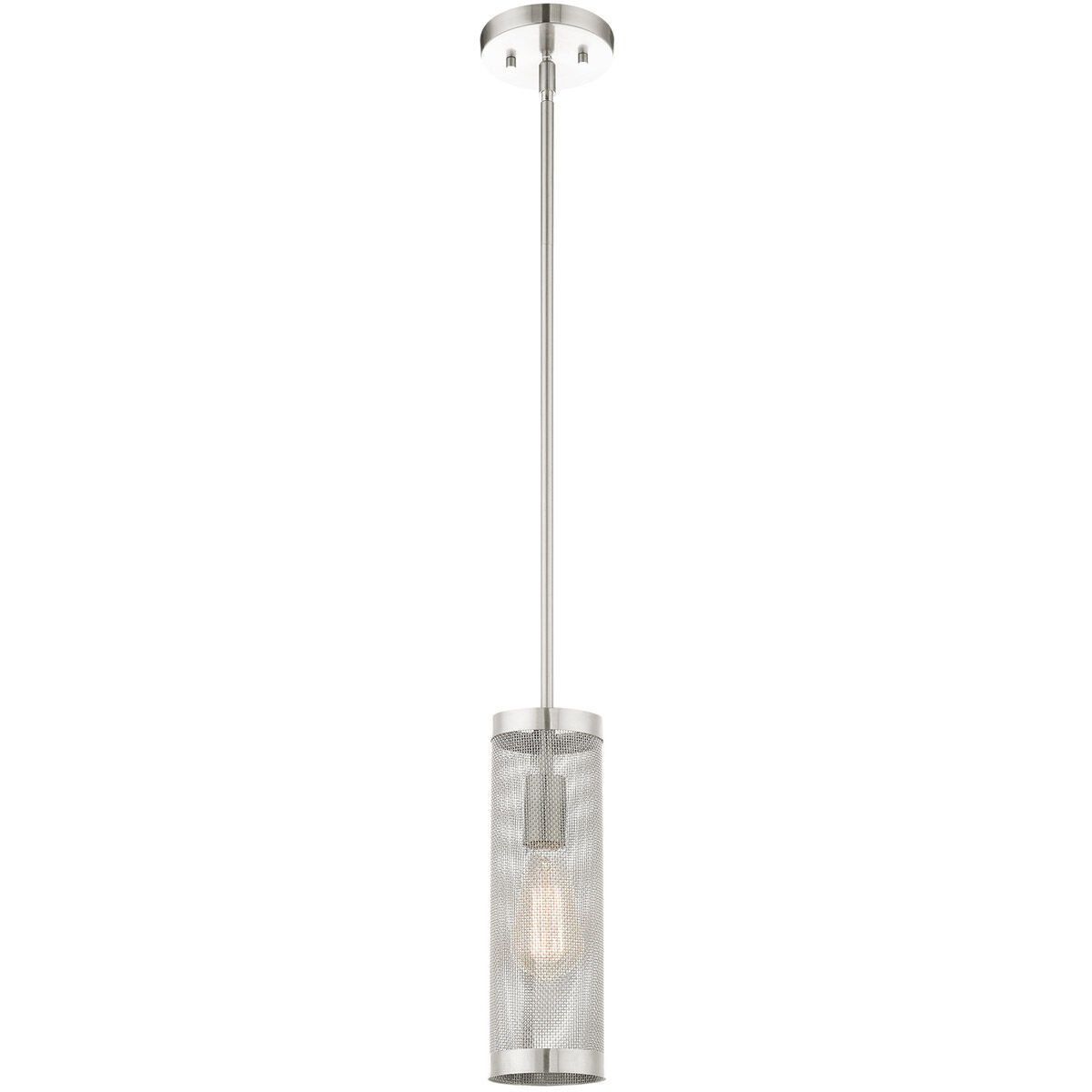 Industro 1 Light 5.13 inch Brushed Nickel Pendant Ceiling Light