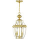 Monterey 2 Light 11 inch Polished Brass Outdoor Pendant Lantern