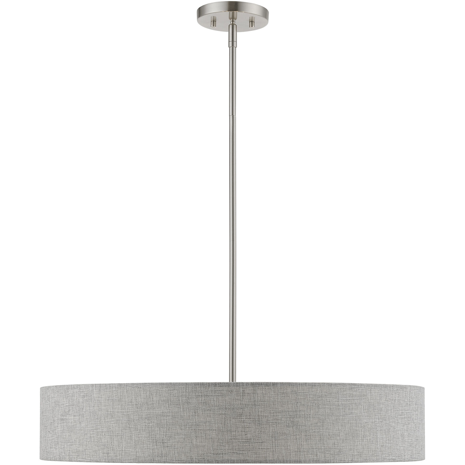 Elmhurst 5 Light 26 inch Brushed Nickel with Shiny White Accents Pendant Ceiling Light, Large