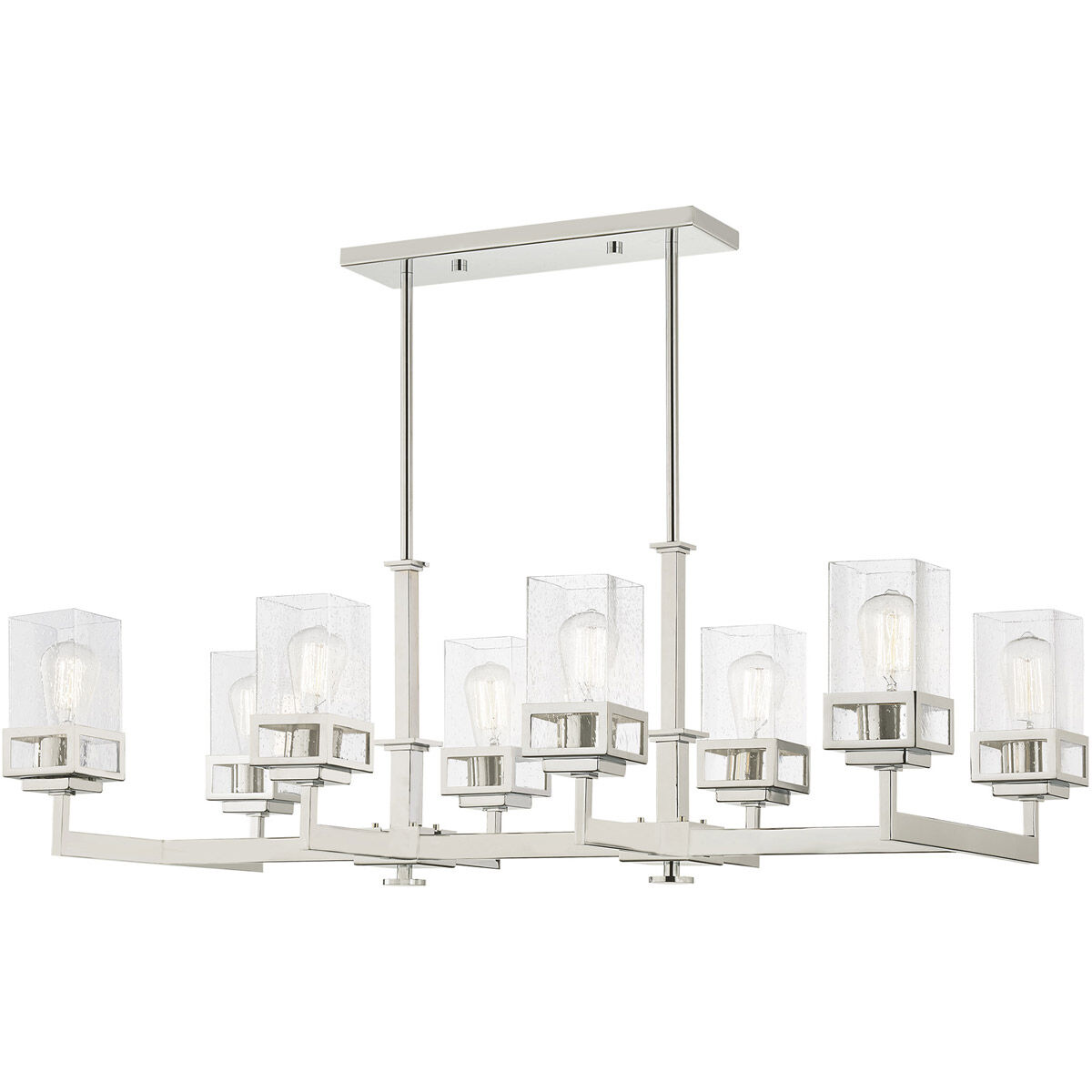 Harding 8 Light 40 inch Polished Chrome Linear Chandelier Ceiling Light