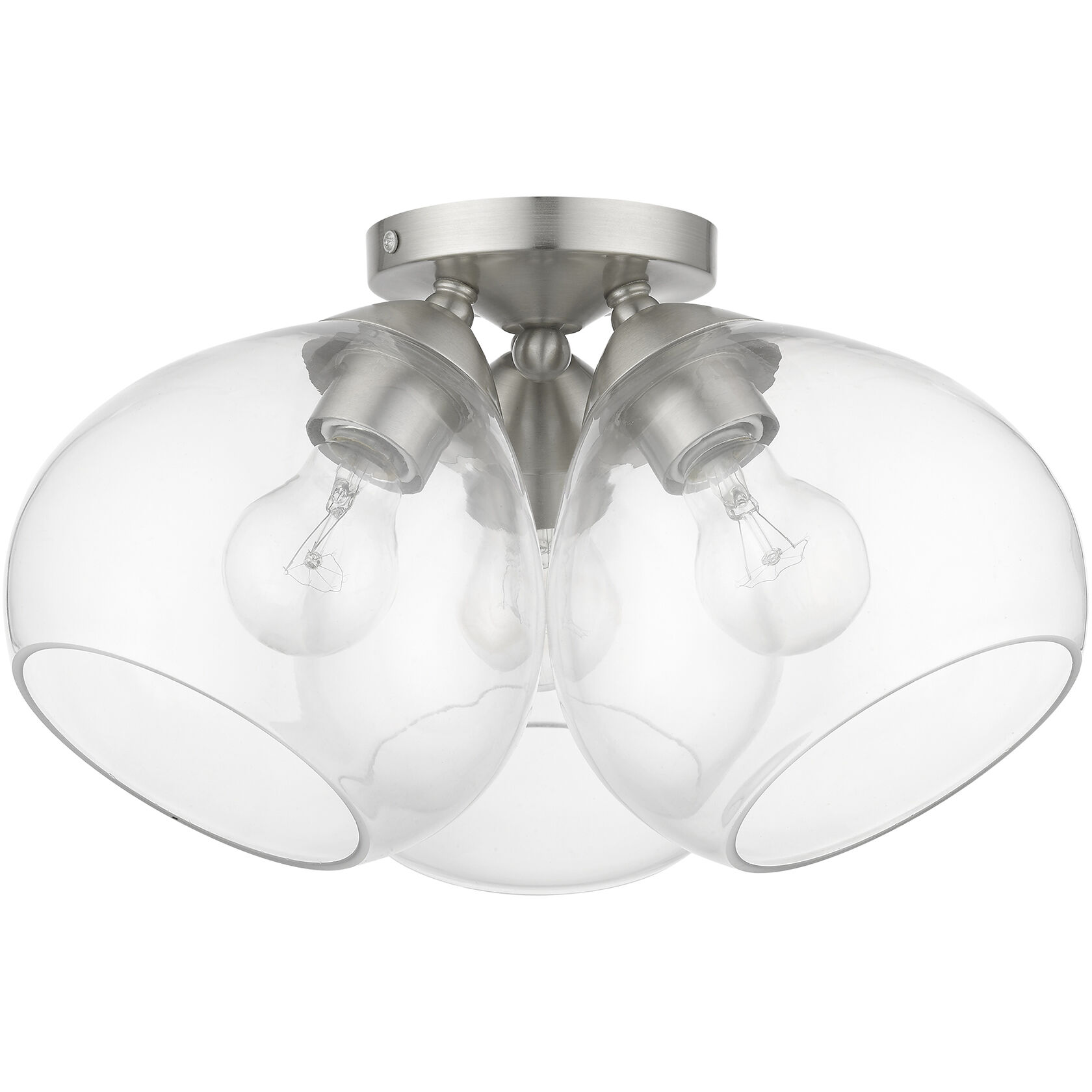 Catania 3 Light 16 inch Brushed Nickel Semi-Flush Ceiling Light