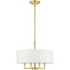Meridian 4 Light 18 inch Satin Brass Pendant Chandelier Ceiling Light