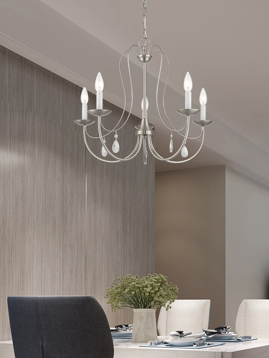 Mirabella 5 Light 24 inch Brushed Nickel Chandelier Ceiling Light