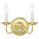 Williamsburgh 2 Light 10 inch Polished Brass Wall Sconce Wall Light
