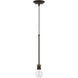 Lansdale 1 Light 5 inch Bronze with Antique Brass Accents Single Pendant Ceiling Light, Single