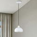 Domma 1 Light 8 inch White with Brushed Nickel Accents Mini Pendant Ceiling Light