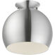 Piedmont 1 Light 10 inch Brushed Aluminum Semi-Flush Mount Ceiling Light