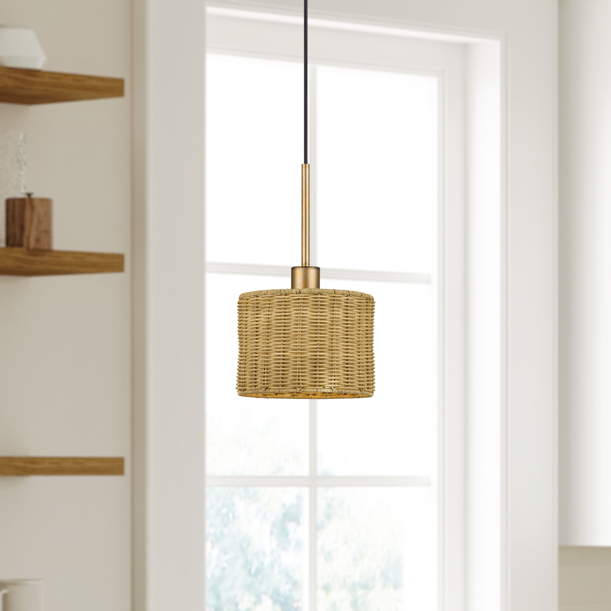 Weavington 1 Light 8.5 inch Antique Gold Leaf Mini Pendant Ceiling Light