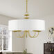 Brookdale 5 Light 23 inch Soft Gold Pendant Chandelier Ceiling Light