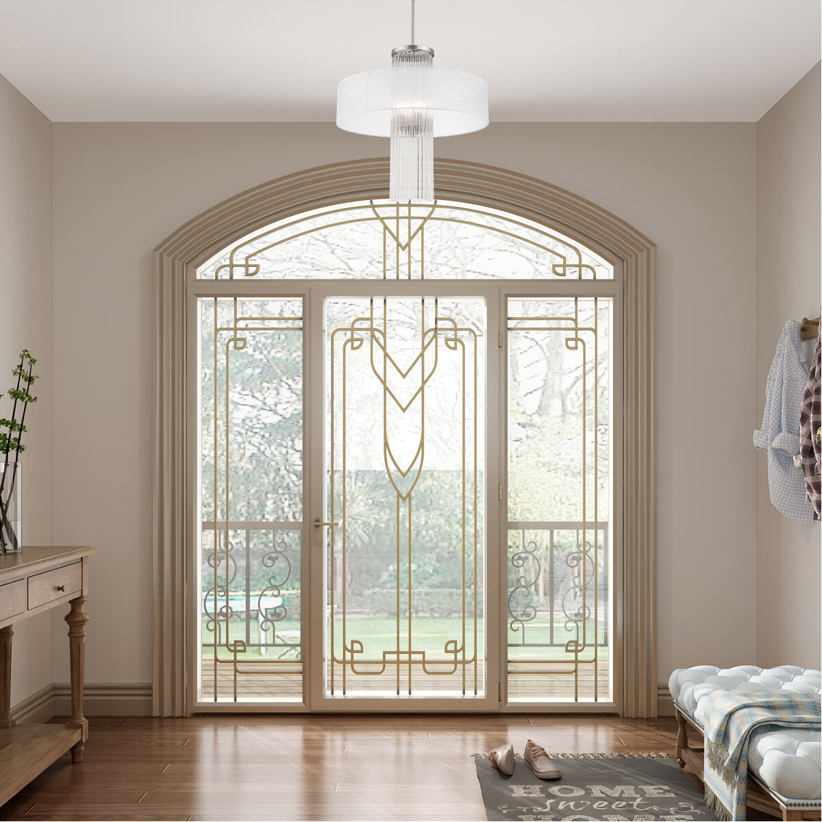 Alexis 4 Light 24 inch Brushed Nickel Pendant Chandelier Ceiling Light