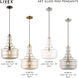 Art Glass 1 Light 13 inch Antique Brass Mini Pendant Ceiling Light